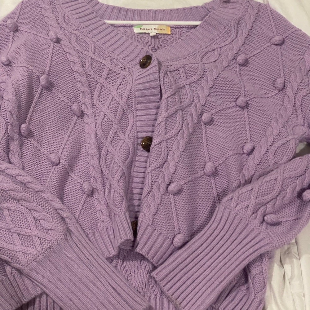 Purple cardigan